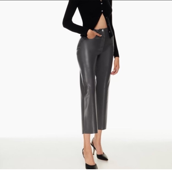 Aritzia Wilfred The Melina Vegan Faux Leather Cropped Pant - Picture 2 of 12